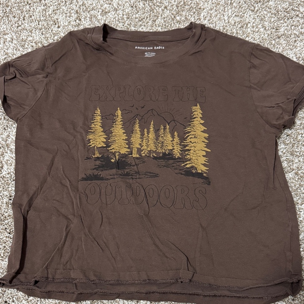 American Eagle Outfitters Dark Brown Tee